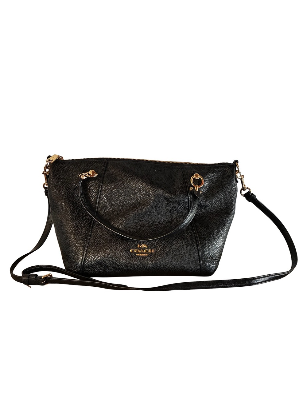 Coach Kacey Satchel Black Leather C6229